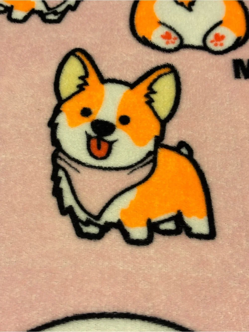 Corgi Love Pink Orange Fleece Throw Blanket Dog Lovers Cozy Lightweight